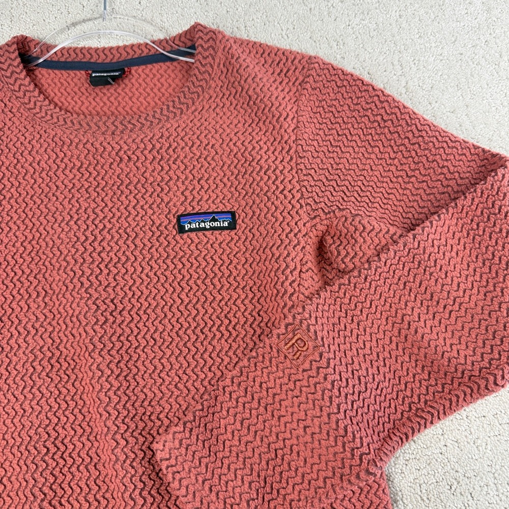 Patagonia R1 Air Crew Women S Saffron Red Fleece Pullover 40240 Zigzag Knit